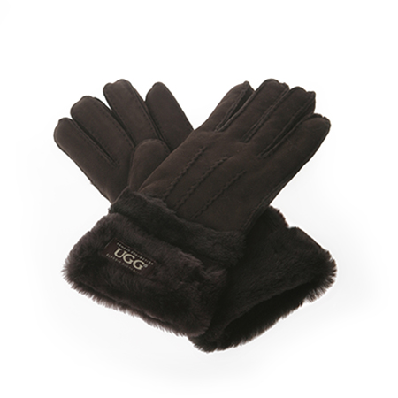 Ugg Gloves Double Cuff Chocolate